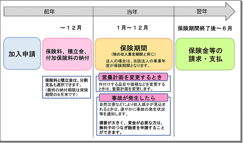 収入保険の加入手続き等のスケジュール